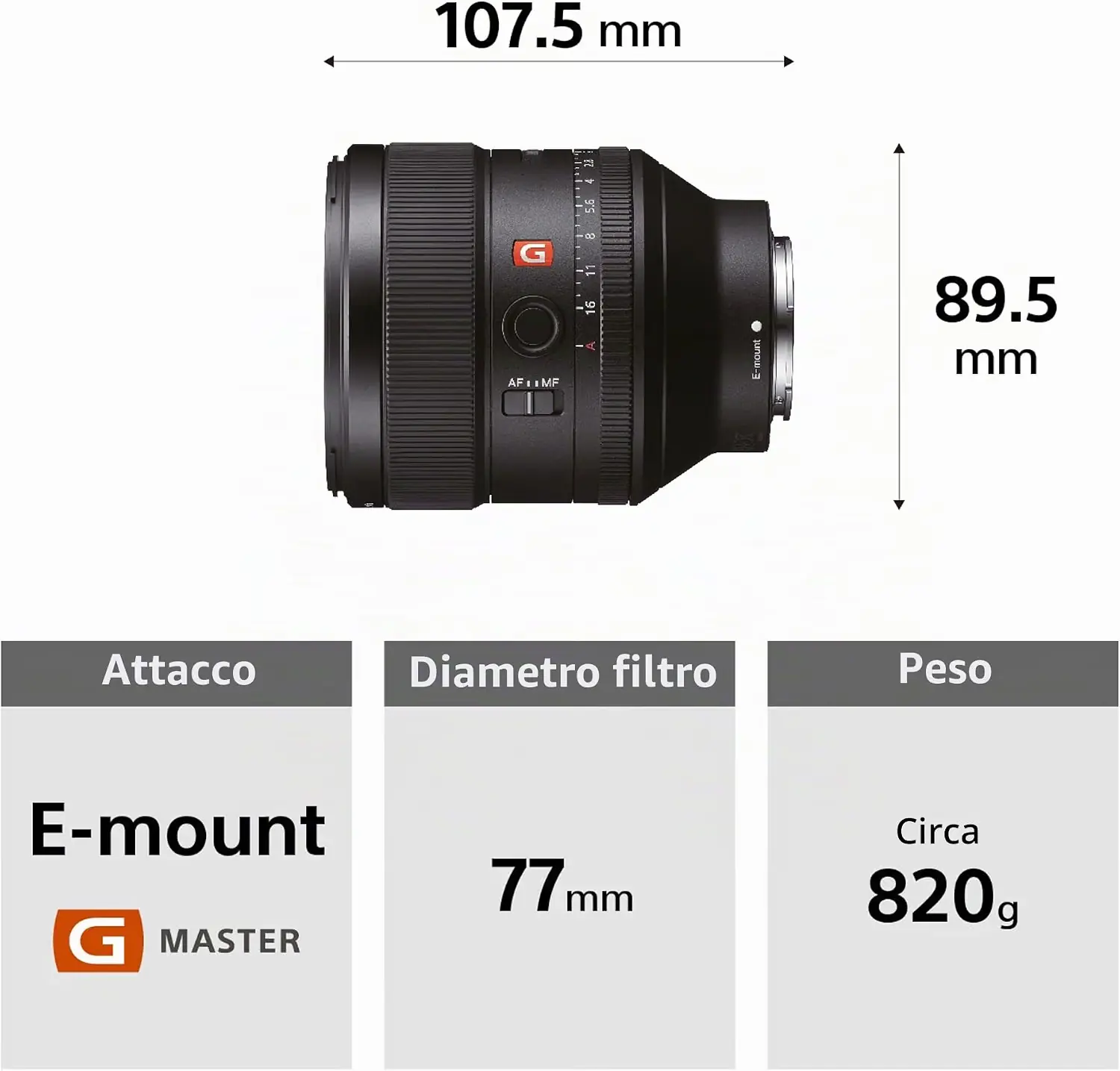 Sony FE 85mm F1.4 GM SEL85F14GM - Ottica Centrale Vicenza